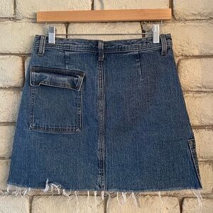 John Galt Stylish Denim Mini Skirt with Pocket Detail